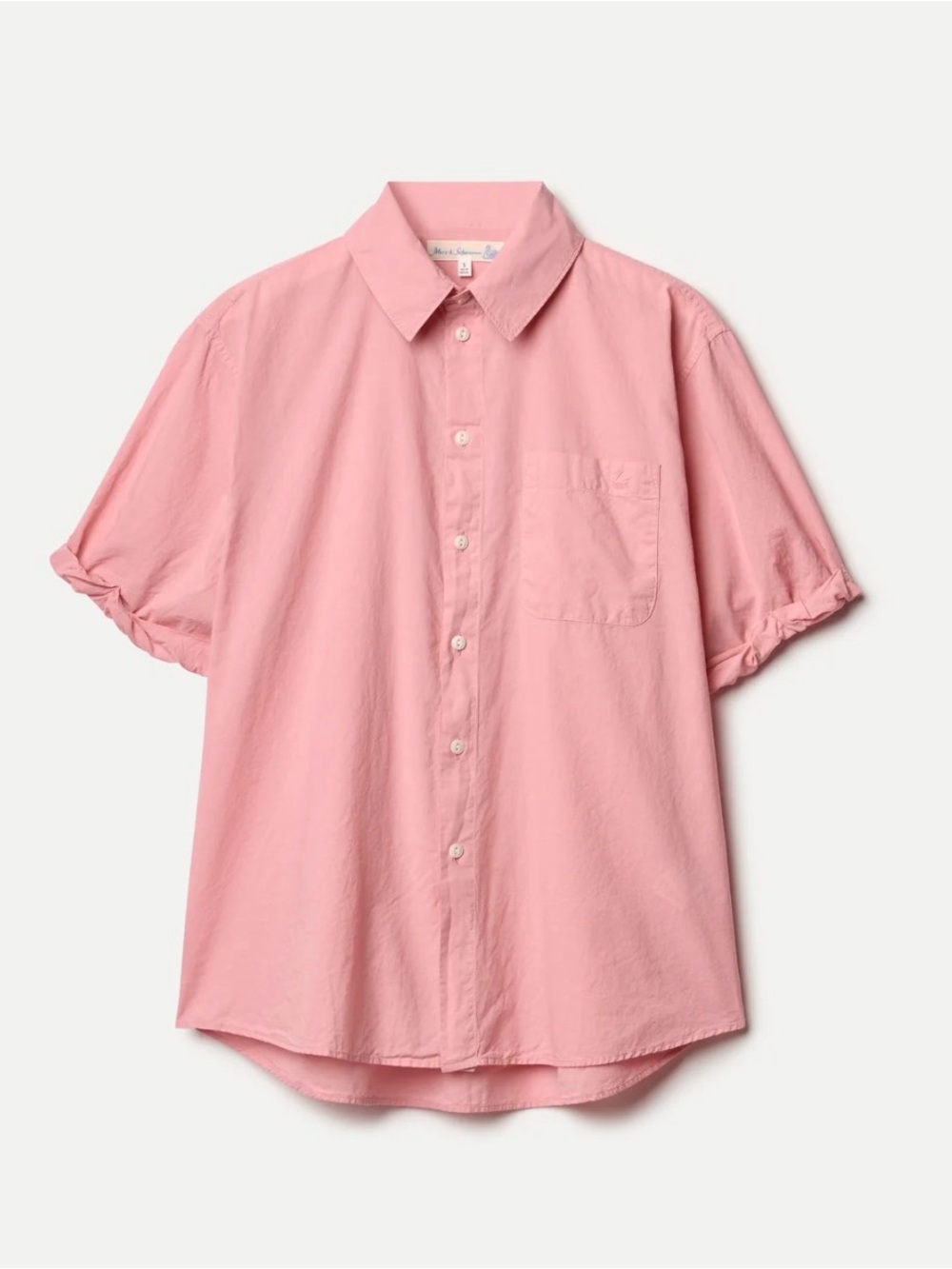 Merz B. Schwanen COTTON POPLIN WOMEN'S SHIRT ROLLED-UP SLEEVES Sunset Pink S